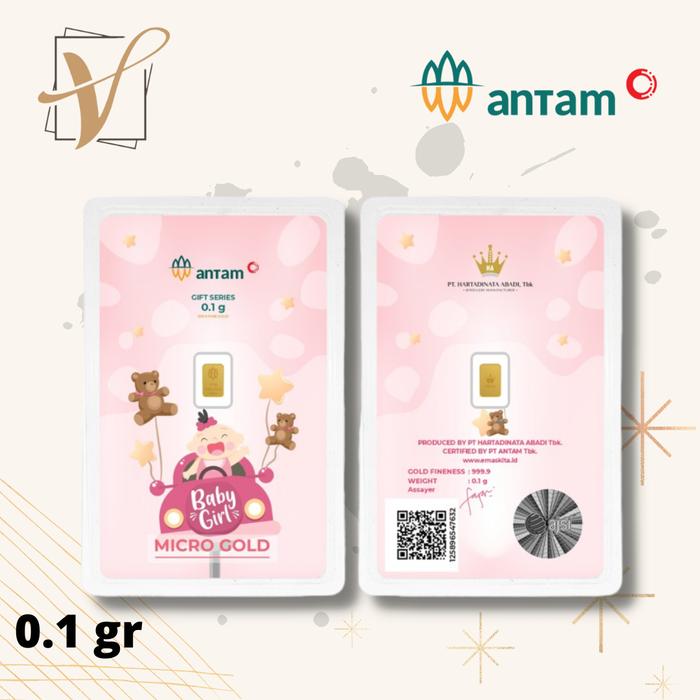 LOGAM MULIA ANTAM HARTADINATA MICRO GOLD 0.1 GRAM BABY GIRL 3