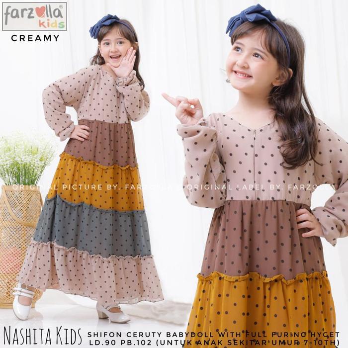 gamis dres anak terbaru nasita kids mat sifon ceruty babydol adem tbl