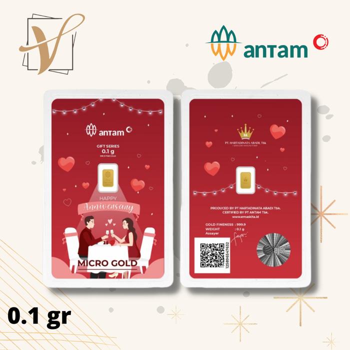 LOGAM MULIA ANTAM HARTADINATA MICRO GOLD 0.1 GRAM ANNIVERSARY 1