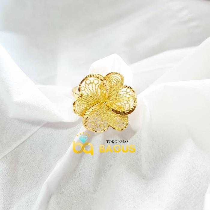 Cincin Bunga Kendari Kuning Kembang Emas Asli Cincin Kendari UBS 01