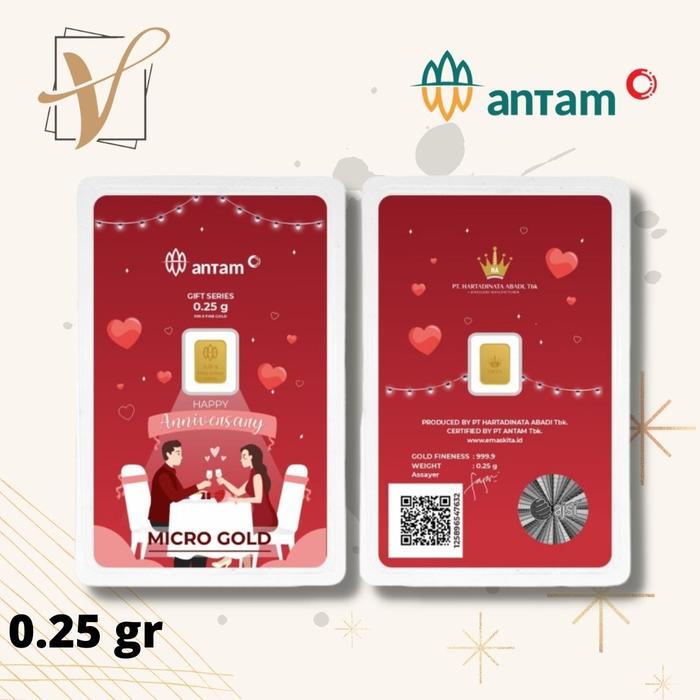 LOGAM MULIA ANTAM HARTADINATA MICRO GOLD 0.25 GRAM ANNIVERSARY 1