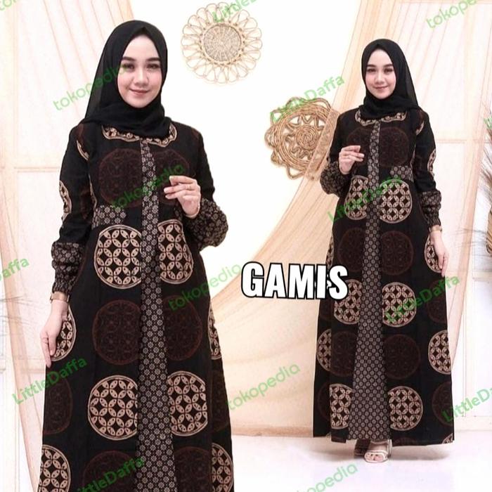 Batik Gamis Sogan Katun