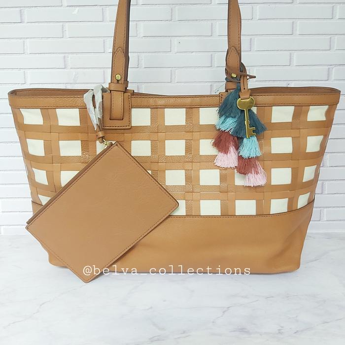 Fossil Rachel Tote Natural Brown