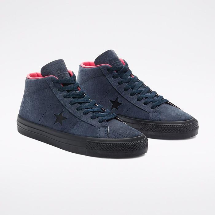 Converse Cons One Star Pro Mid Heart of the City Obsidian Hyper Pink