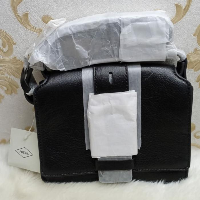tas fossil wiley small crossbody bag black leather