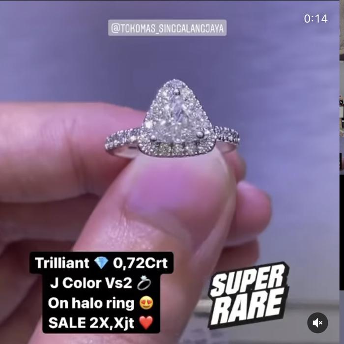 Sale Cincin berlian solitaire full diamond eropa mas putih 75% non gia