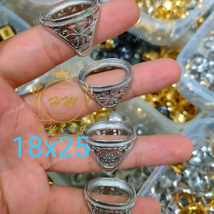 HM_Putra RING EMBAN TITANIUM 18x25 krw Super Kualitas Dimensi 18x25 Size 7-10 Titanium Ring Cincin