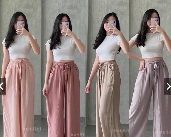 KULOT RIBON PANTS / CELANA KULOT TALI / RAYON PREMIUM / UMBRELLA