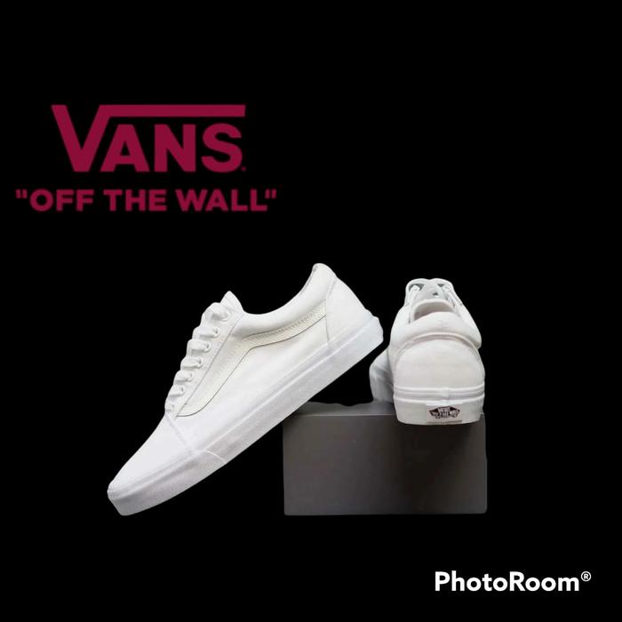 sepatu sneaker pria wanita full putih sepatu vans full white oldskool