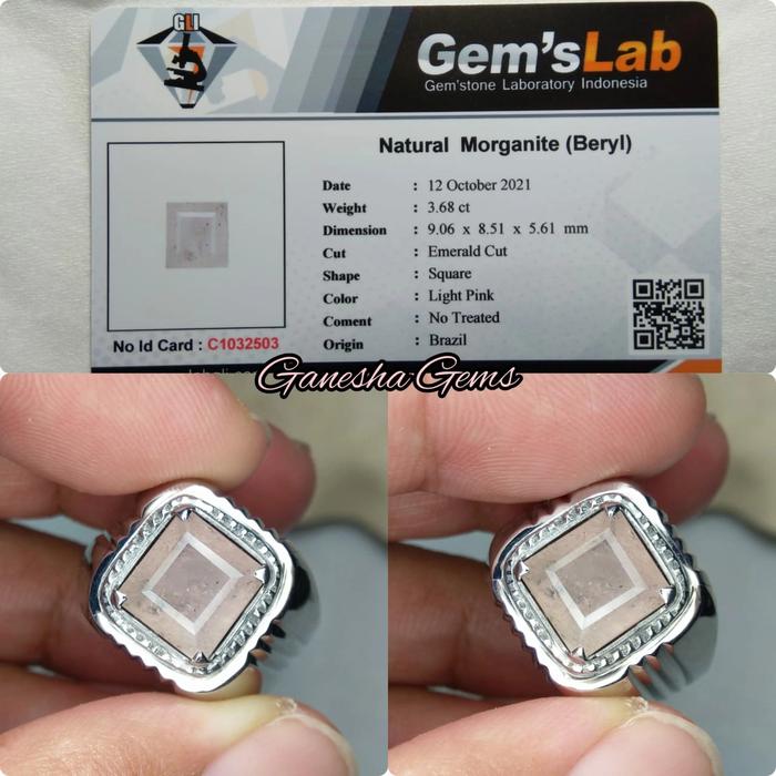 Natural Morganite Beryl 3.68 Ct - Pink Zamrud - Memo GLI lab