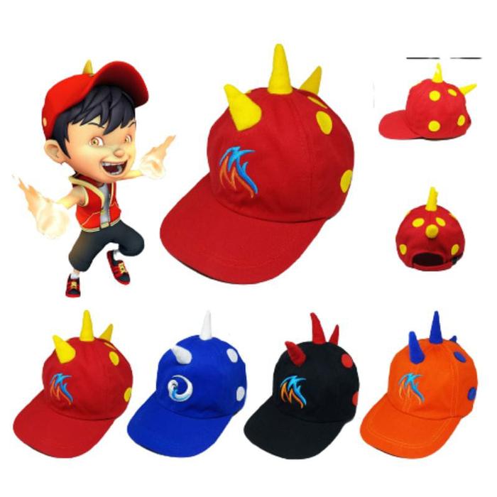 Topi anak boboiboy / topi boboiboy tanduk / topi boboiboy keren