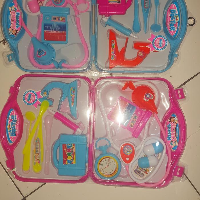 mainan anak/mainan dokter/set mainan dokter/stetoskop mainan/suntikan