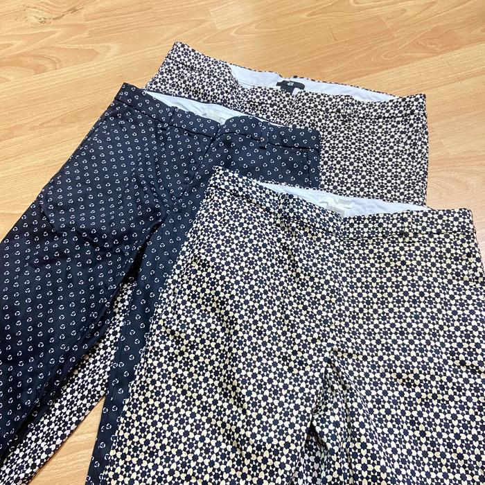 H&M Celana Panjang Wanita Patterned Slacks Slim Fit Formal Original
