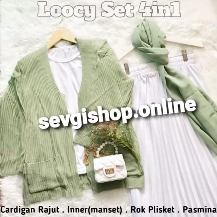 SETELAN PAKET OOTD LENGKAP 4 IN 1 ONE SET WANITA