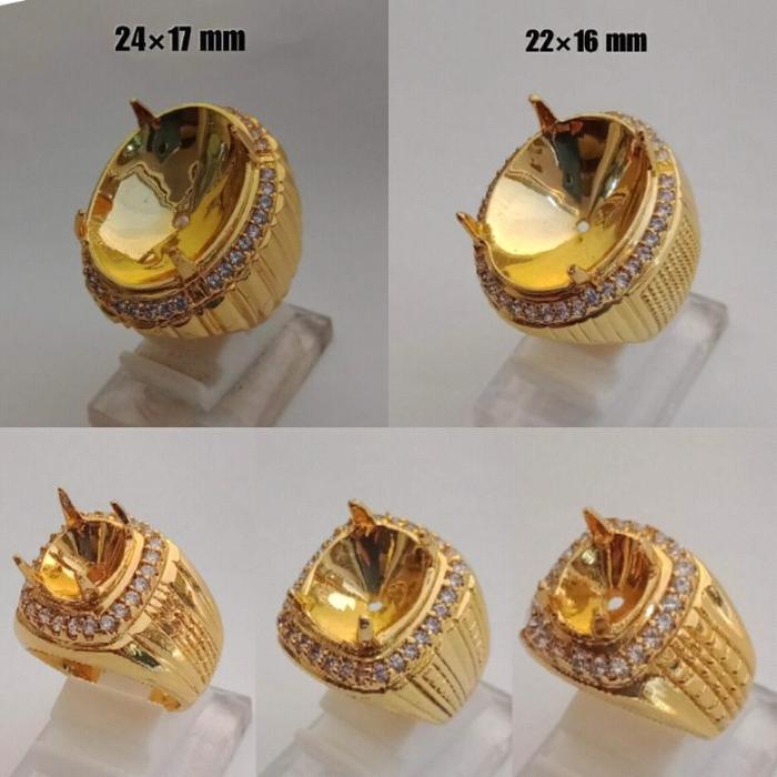 Cincin Ring Emban Alpaka Mangkok Zircon Mewah