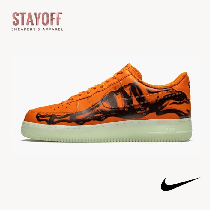 Nike Air Force 1 '07 Orange Skeleton Qs - Starfish / White / Black