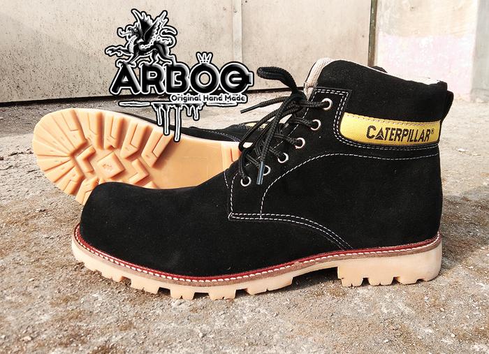 Sepatu Caterpillar Casual Leather Suede Hitam Original Orion