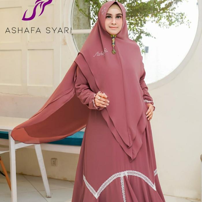 GAMIS SET KHIMAR TERBARU SYARI HANUM POLOS VOL 2 BY ASHAFA/ELMUMTAZA