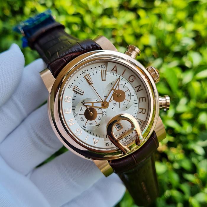 Jam Tangan Pria Aigner Bari A37500 Leather Brown
