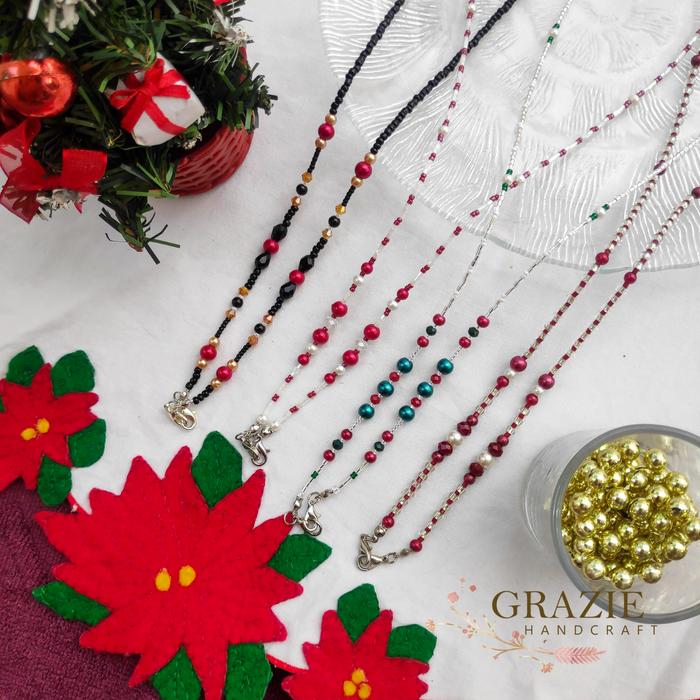 CHRISTMAS EDITION Mask Strap Tali Kalung Gantungan Masker Manik