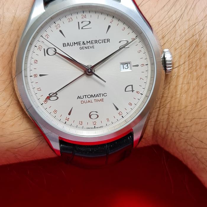 Baume Mercier Clifton Dual Time not tag heuer oris omega longines