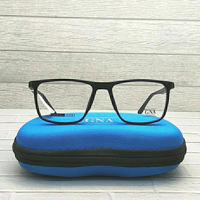 kacamata GNA warna hitam + clip on 5521 c4