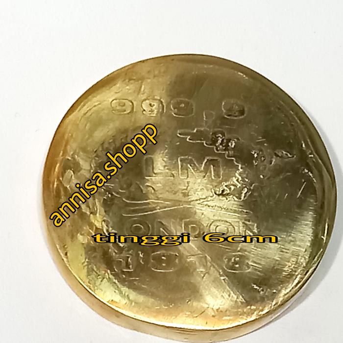 BARANG ANTIK BATANGAN BULAT LM GAMBAR PADI KAPAS BAHAN FULL KUNINGAN K