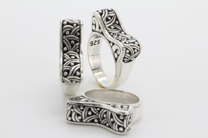CINCIN BALI CINCIN PERAK ASLI CINCIN UKIRAN BALI PERAK BAKAR 925
