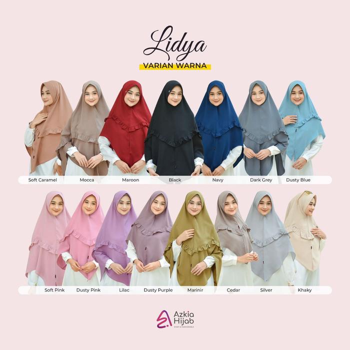 khimar Syari Jumbo Wollycrepe Lidya Pad Antem Azkia Hijab