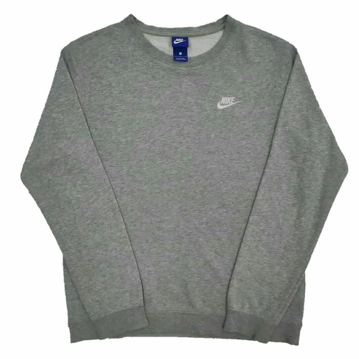 Crewneck Sweater Nike Basic Small Logo - Light Grey (Second Branded)