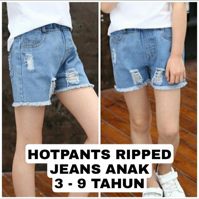 WK HOTPANTS RIPPED JEANS ANAK PEREMPUAN CELANA PENDEK JEANS ANAK CEWEK