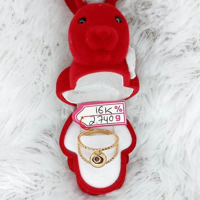 DDCC149 Cincin Bola 2 Ulir Rose Gold Wanita UBS 2.740gr 700 16K Ring16