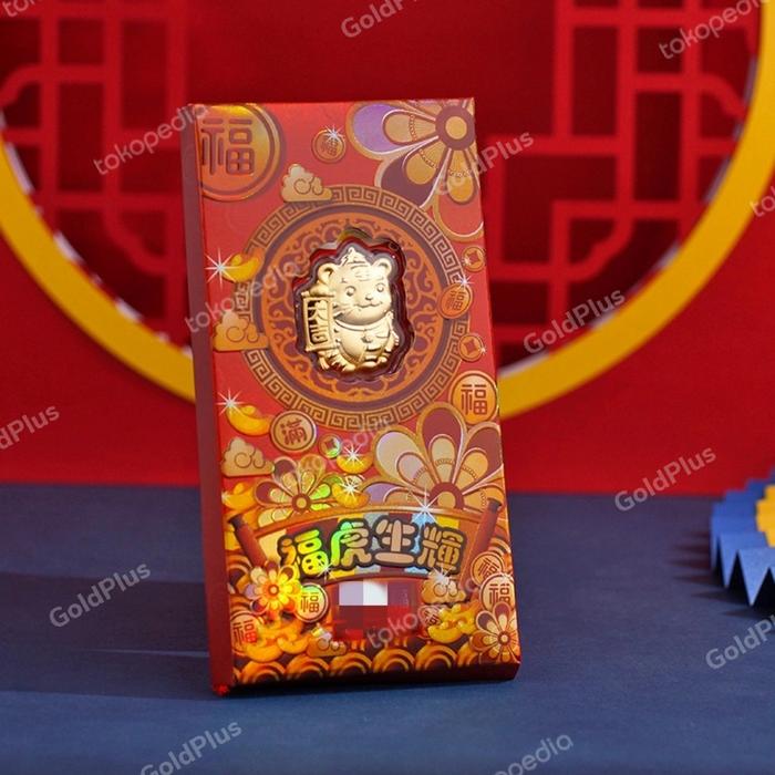 Angpao gantungan emas shio macan