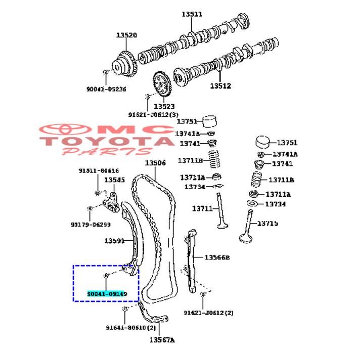 Baut Damper Chain Tensioner Avanza Xenia 90041-09149