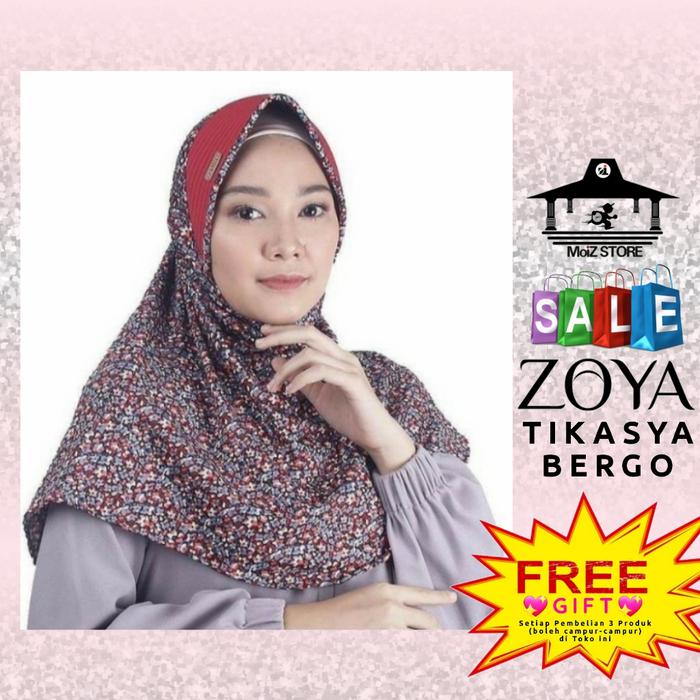 Zoya Tikasya Bergo Instant Instan Motif Promo Murah Mewah Mewah Zoya
