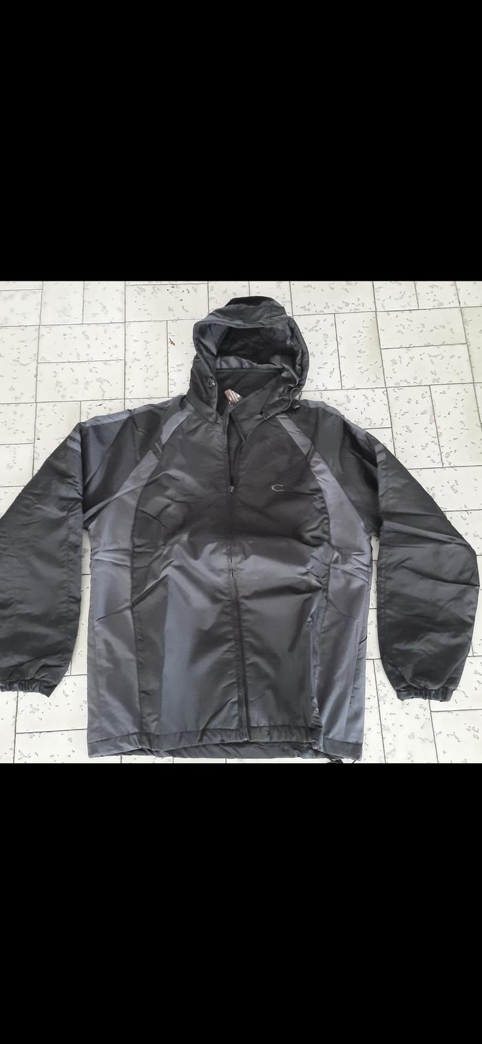 Jaket pria bomber hoodie casual parasut by Cole - XL Black Grey SALE