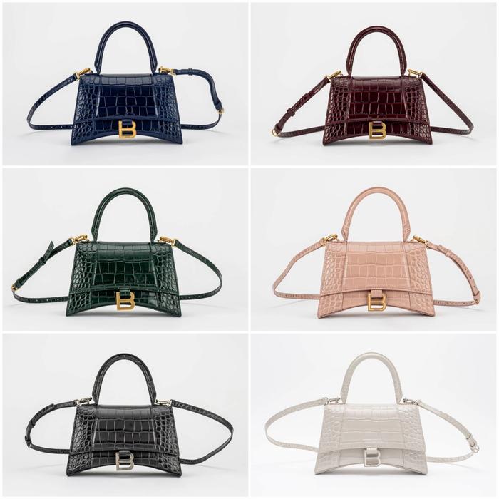 Balenciaga Hourglass Small Croco Top Handle
