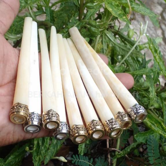 once pipa tulang sapi kombinasi ring alpaka silver / gold