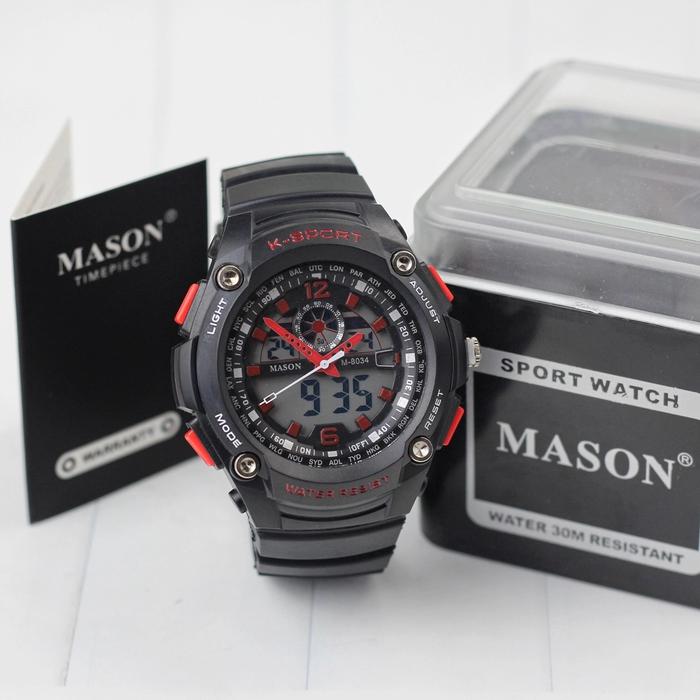 Deskripsi Jam tangan Mason 8034 Original dualtime tahan air 30m