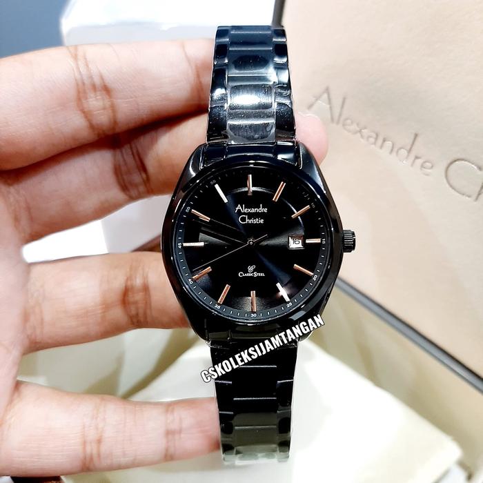 JAM TANGAN WANITA ALEXANDRE CHRISTIE AC 8648 AC8648 BLACK RG ORIGINAL