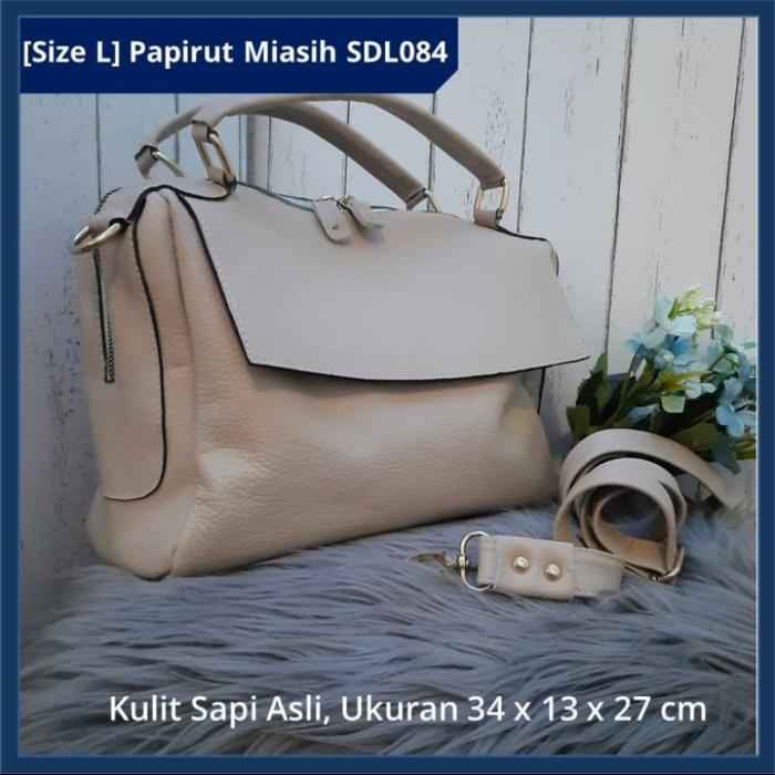 [Size L] tas wanita kulit sapi asli Garut papirut - motif kulit jeruk