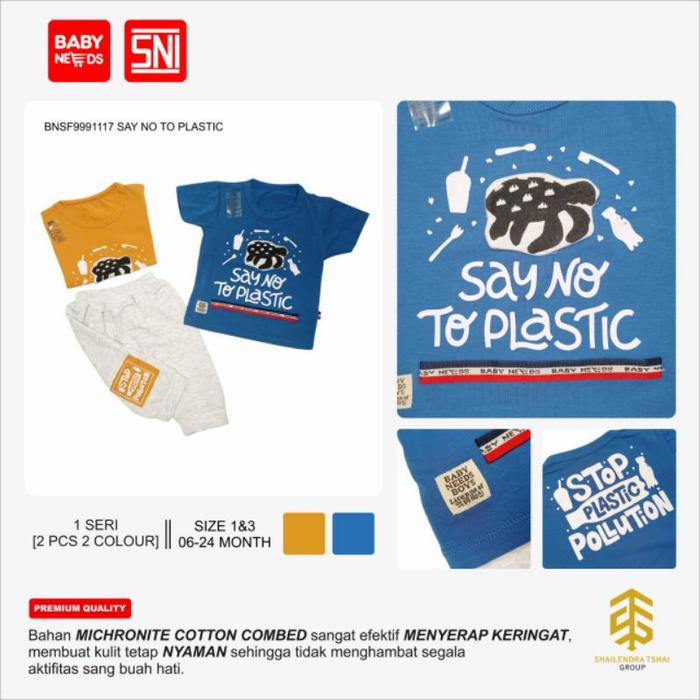 Setelan Bayi Baby Needs Boy ORIGINAL Baju Kaos Celana Casual Anak laki