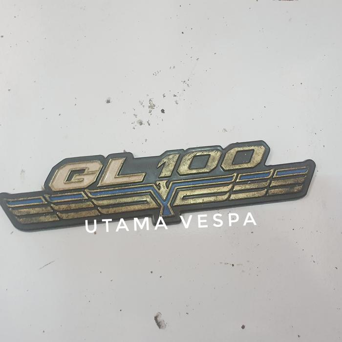 Emblem logo box cover kover tutup aki Honda GL 100 motif sayap garuda