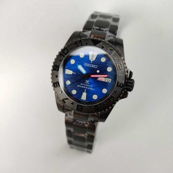 Bergaransi MOD seiko submariner black out wave dial not rolex