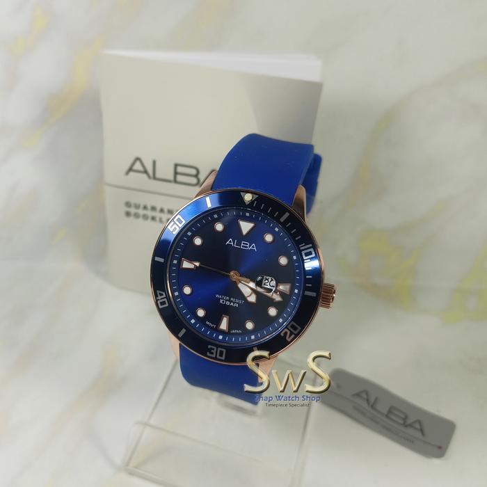Alba AH7T82X1 Rubber Strap AHT82X Jam Tangan Wanita