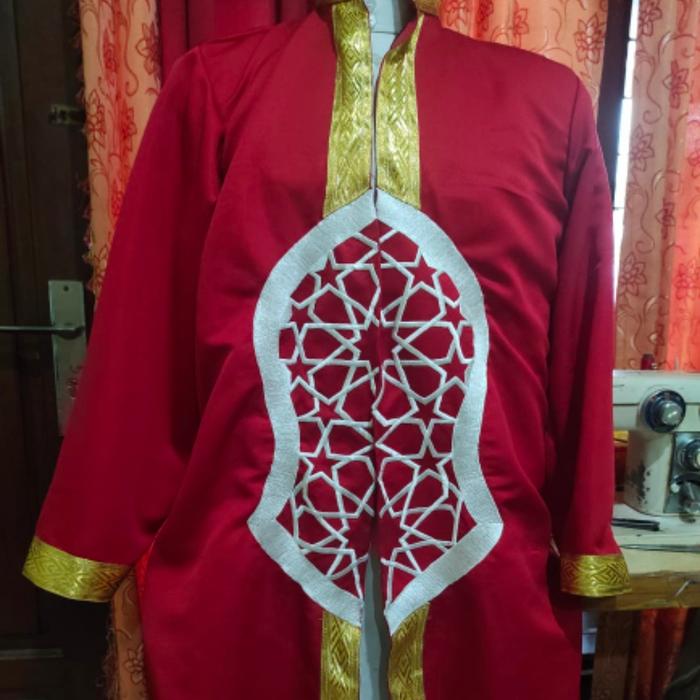 jubah luaran luar ustad imam pria muslim bordir