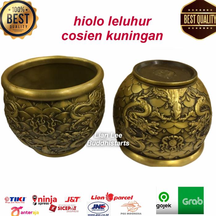 hiolo leluhur -cosien -hiolo kuningan lungwang - kendi naga uk 10 inch