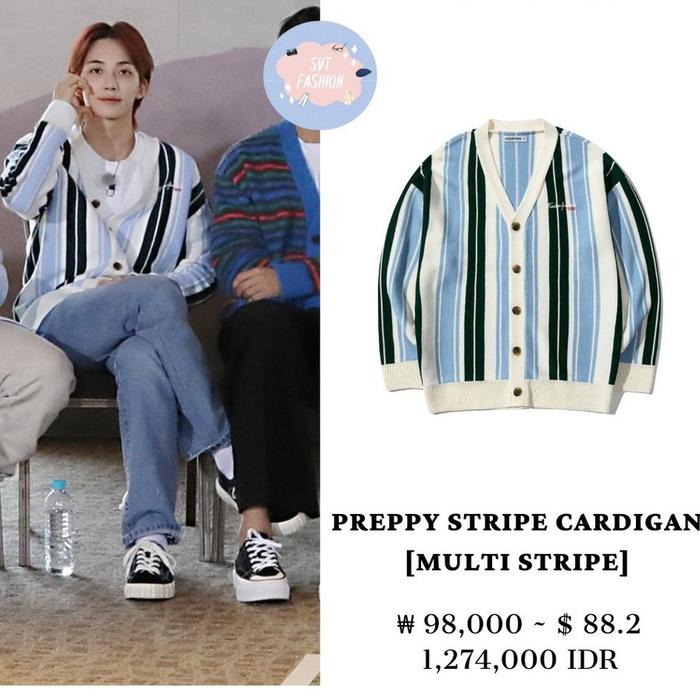 CARDIGAN PREPPY STRIPE HAECHAN NCT PREMIUM TEBAL MURAH BERKUALITAS