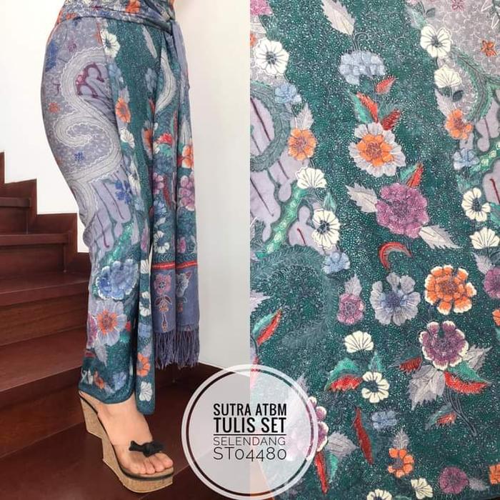 Kain Sarung Selendang Batik Tulis Bahan Atbm Sutera Baron Tenun