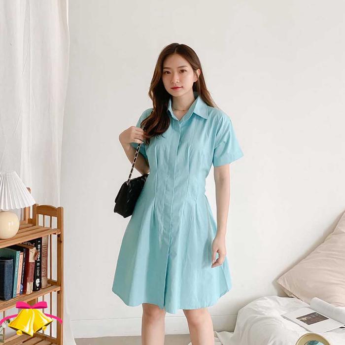 BM - Dress Wanita Pastel Tone Elegant Baju Fashion BTC